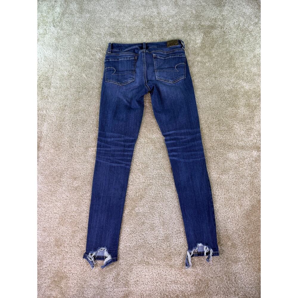 American Eagle Women Blue Super Stretch Jegging Distressed Size 2 Short C391 - Picture 4 of 16